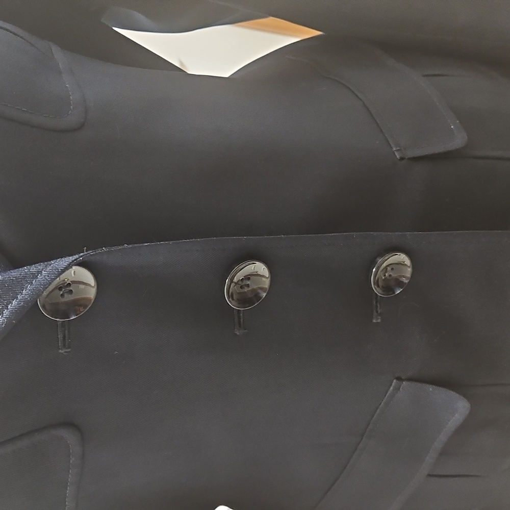 Le Suit Belted Navy Blue Blazer - Picture 2 of 12